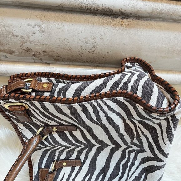 Michael Kors Hamilton Whipped Tiger Animal Print Canvas Brown Hand Shoulder Bag - Picture 5 of 12